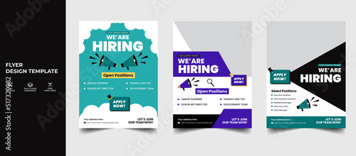 Fotografie, Obraz We are hiring Job flyer, Hiring Job advertisement poster flyer template