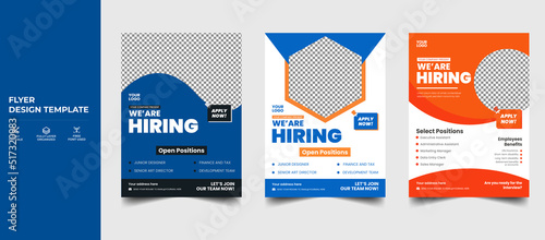 Fotografie, Obraz Hiring Job flyer design, We are hiring Job advertisement poster flyer