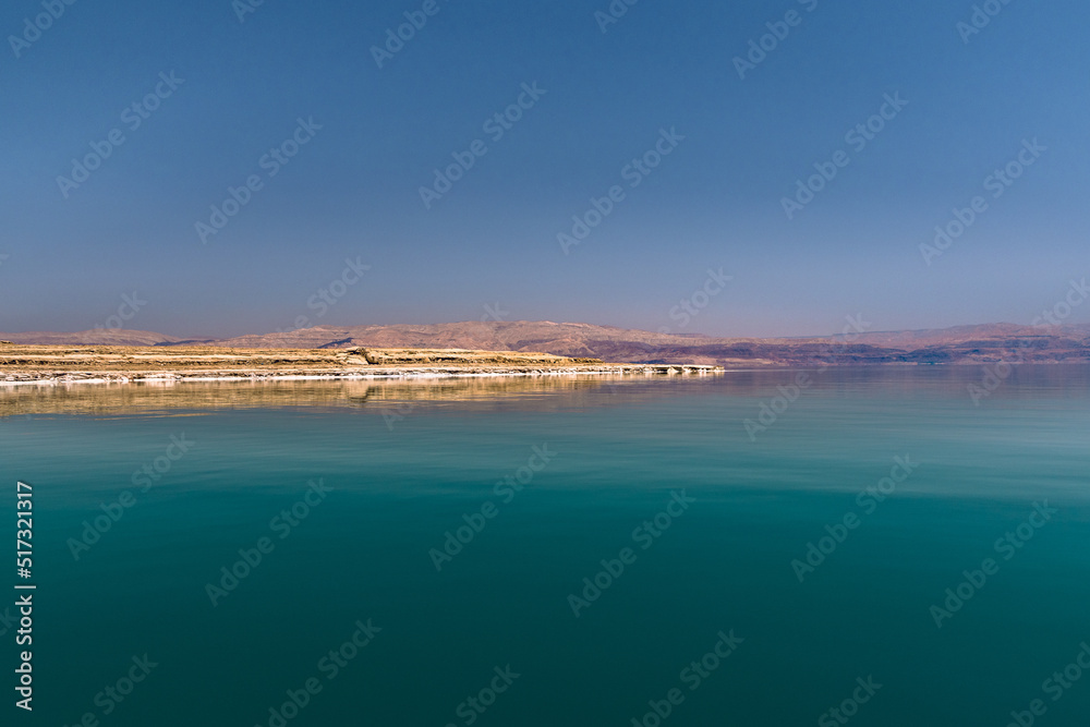 view of the Dead sea and rocks