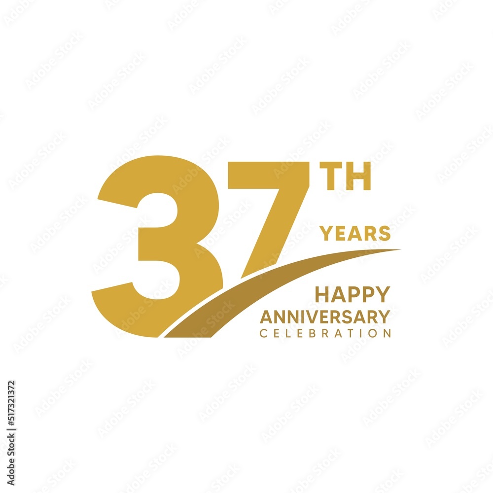 37th year anniversary design template. vector template illustration 37th year anniversary design template. vector template illustration