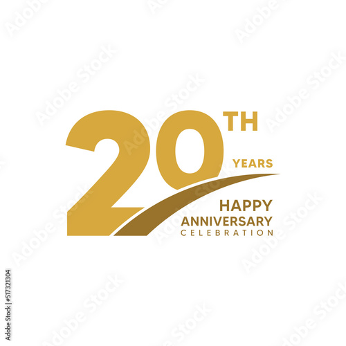 20th year anniversary design template. vector template illustration photo