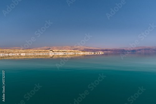 view of the Dead sea and rocks