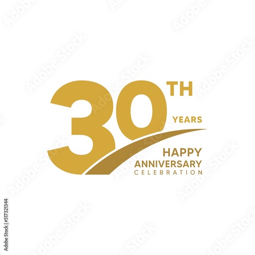30th year anniversary design template. vector template illustration