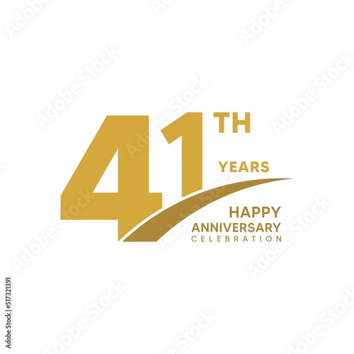 41th year anniversary design template. vector template illustration