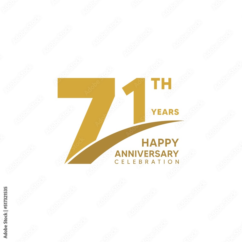 71th year anniversary design template. vector template illustration 71th year anniversary design template. vector template illustration