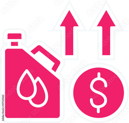 Oil Price Increase Icon Style