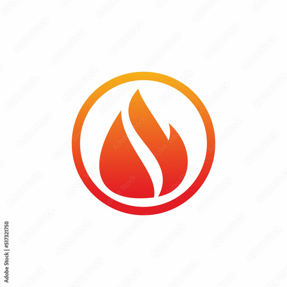 circle fire flame logo design circle fire flame logo design