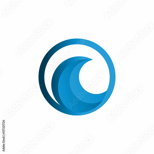 blue circle wave logo design