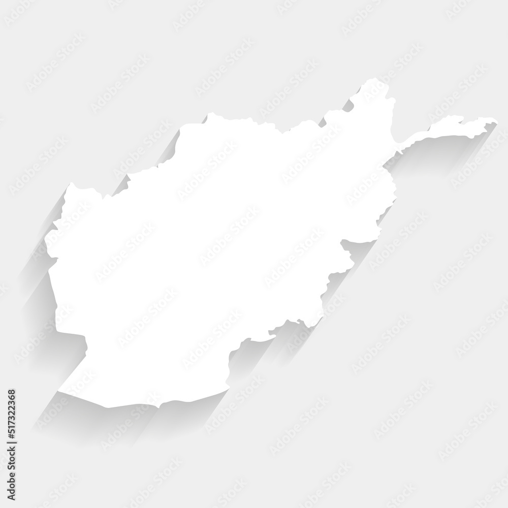 Simple white Afghanistan map on gray background, vector, illustration, eps 10 file