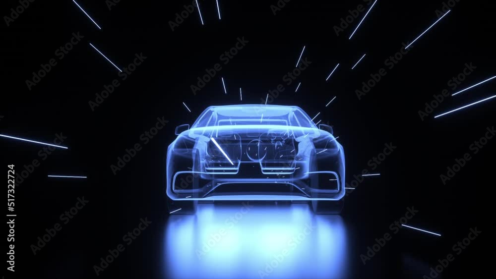 new concept energy car driving with high speed 3d rendered
