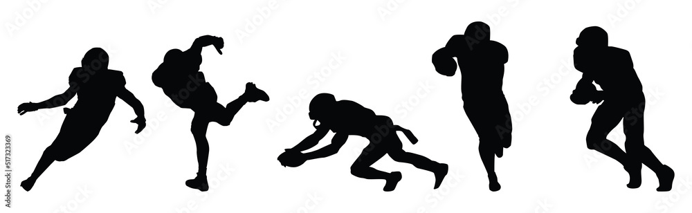 Silhouette American Football players Vol.6 vector