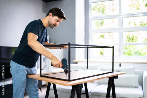 DIY Table Assembly In Domestic Apartment