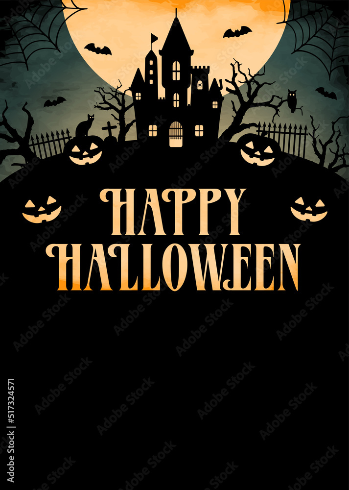 Happy halloween silhouette vector illustration. For poster (flyer) template etc. Happy halloween silhouette vector illustration. For poster (flyer) template etc.
