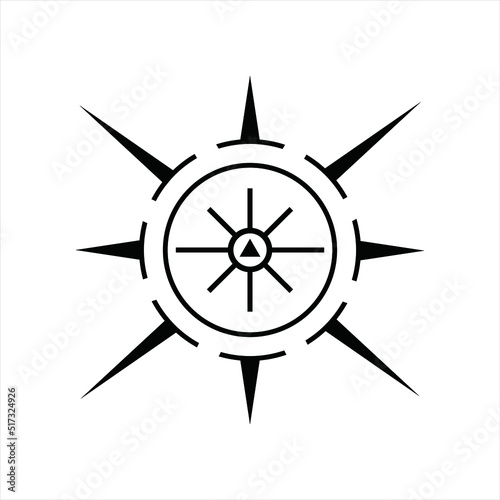 Vintage compass vector logo, navigation