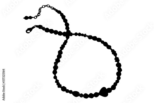 Valokuva costume jewelry in a black outline on a white background