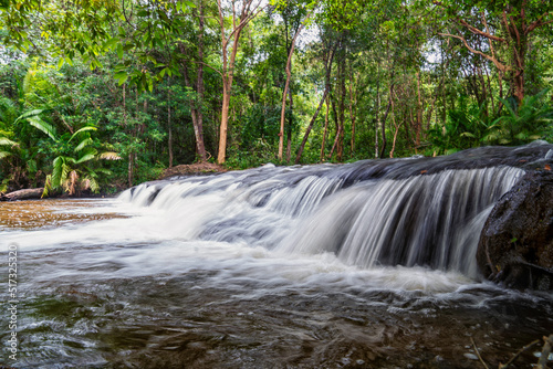 Seim Reap .Cambodia - 7.16.2022. Waterfall​ at Phnom Kolen in Cambodia .Phnom Kulen National Park
