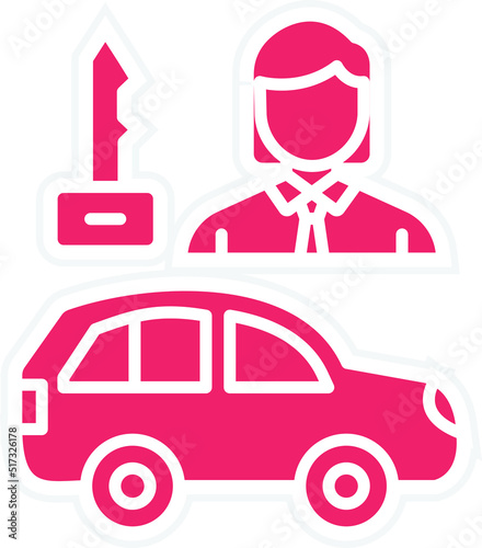 Car Saleswoman Icon Style