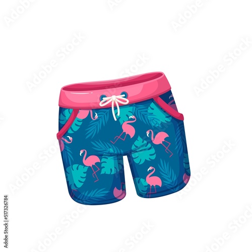 Beach shorts, isolated summer trunks to wear on beach pool party, male fashion swimsuit