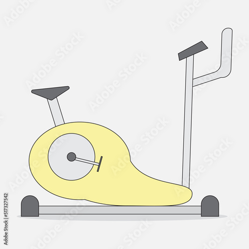 exercise bike for gym and home vector illustration. sports equipment for sports activity training logo for sports store 