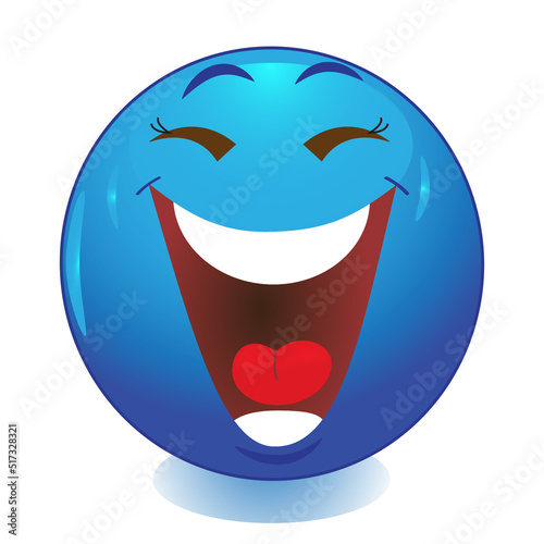 Big smile emoticon.Vector illustration