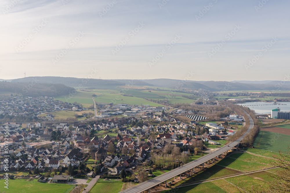 aerial view of the city of Bodenwerder Germany