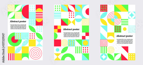 design for thee posters, neo geometric style