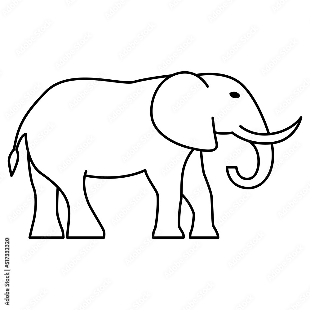 Elephant Icon Vector Design Template.