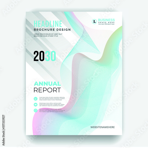 Geometric annual report cover page design template
