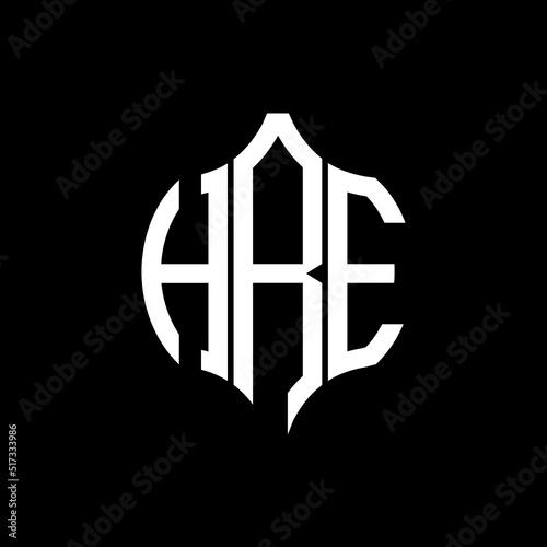 HRE letter logo. HRE best black background vector image. HRE Monogram logo design for entrepreneur and business.
 photo