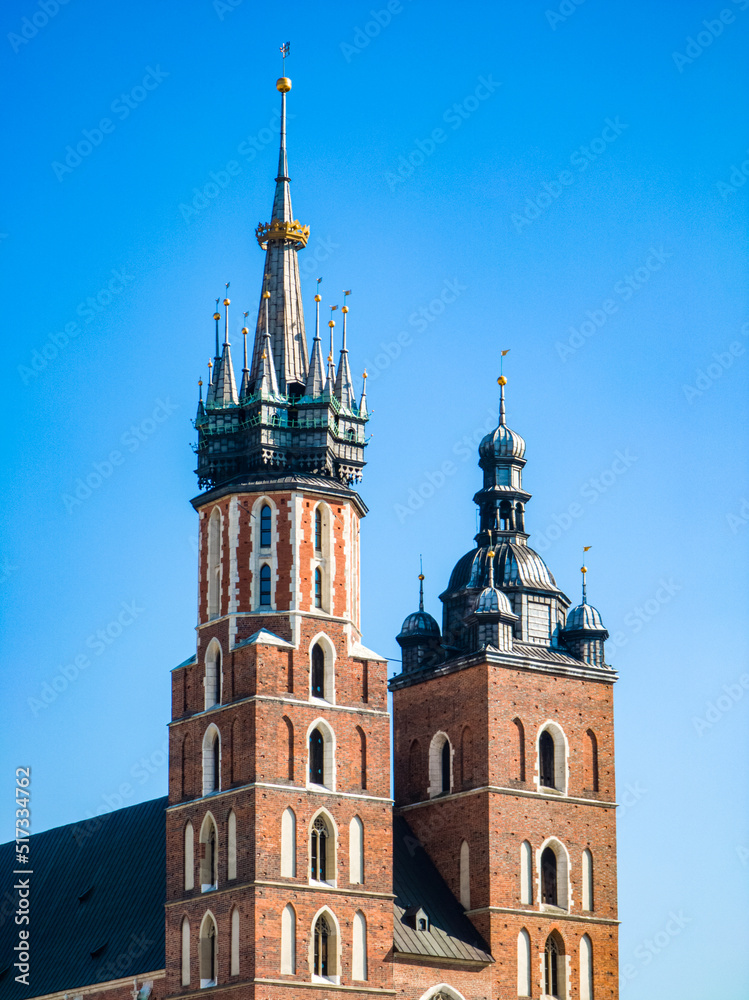 Obraz premium Saint Mary’s Basilica. Brick Gothic church in Krakow, Poland.