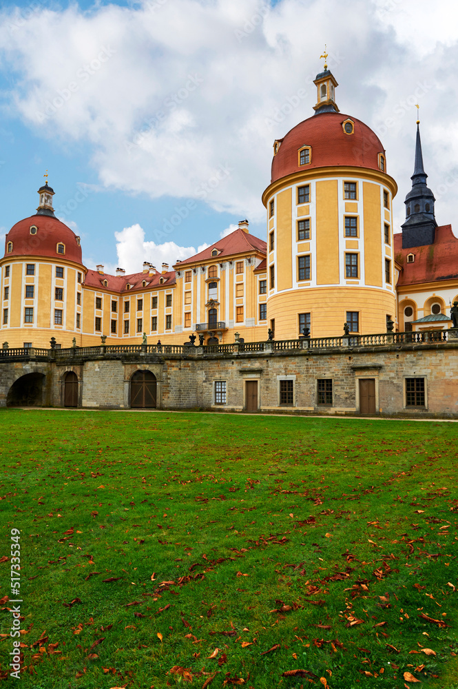 Park view on Moritzburg hunting castle, Germany