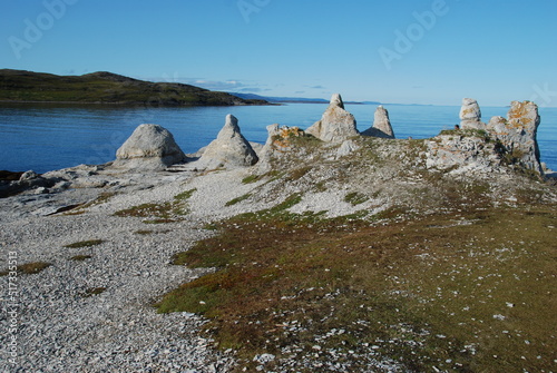 The rock formations called The Trolls in Trollholmsund, Finnmark, Norway 
