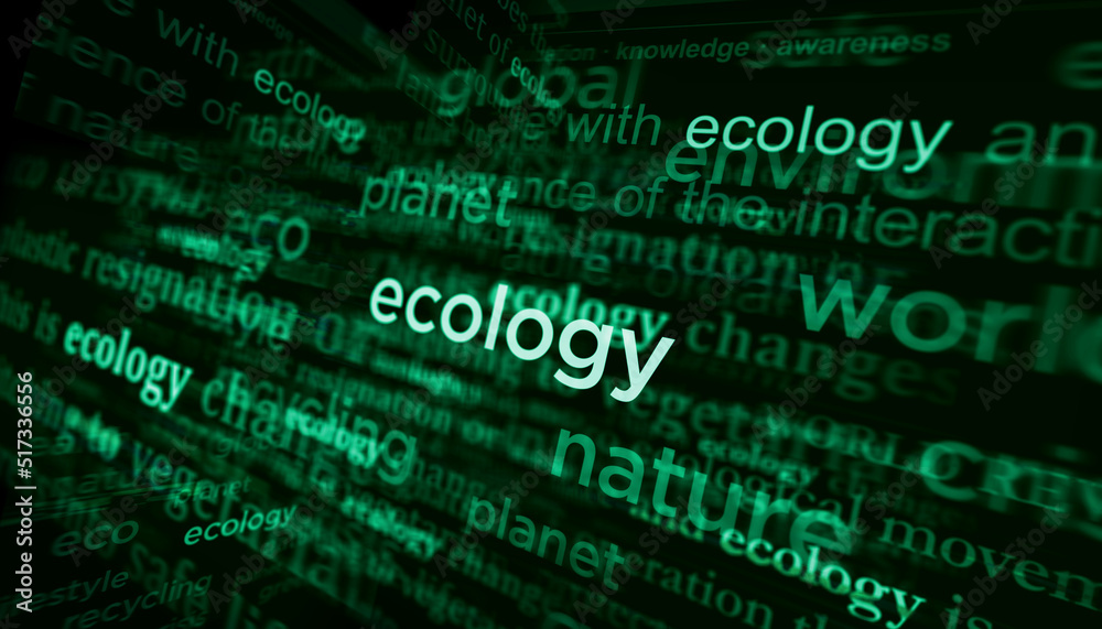 Headline titles media with Ecology and environment 3d illustration