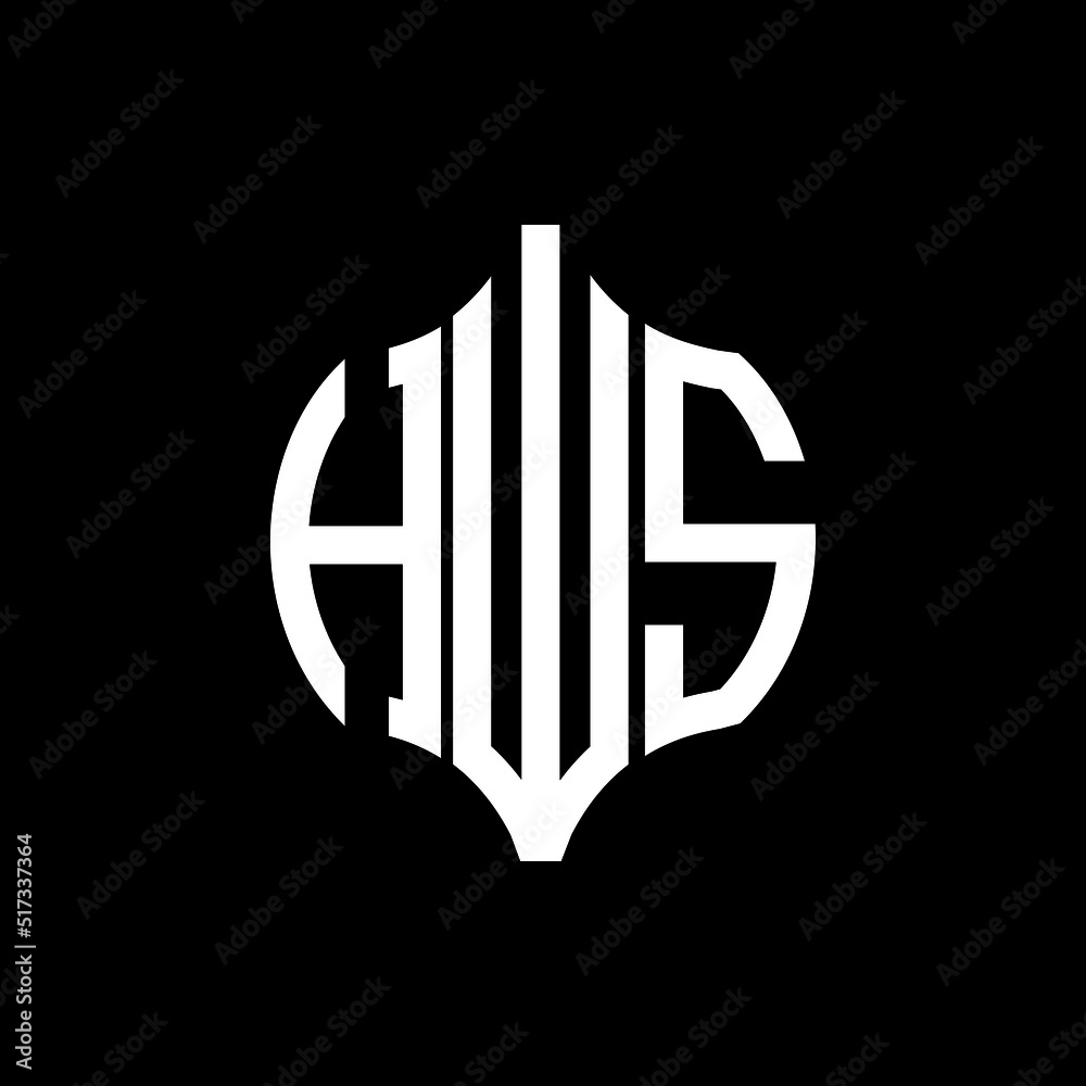 HWS letter logo. HWS best black background vector image. HWS Monogram