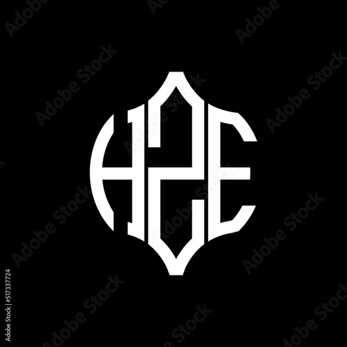 HZE letter logo. HZE best black background vector image. HZE Monogram logo design for entrepreneur and business.
 photo