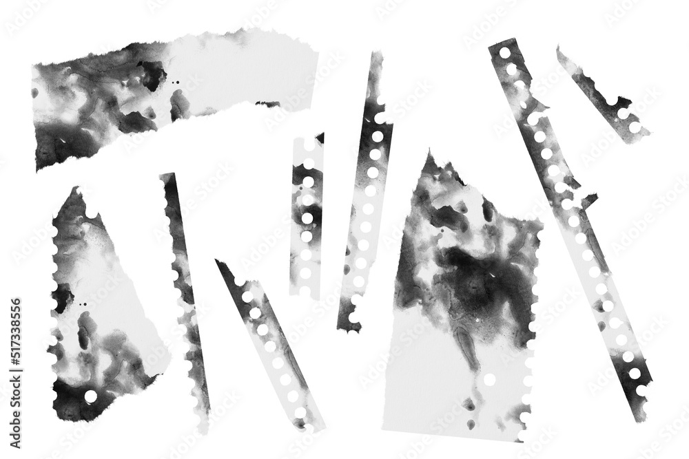 Obraz premium Ripped note book paper borders set. Elements for design on white background