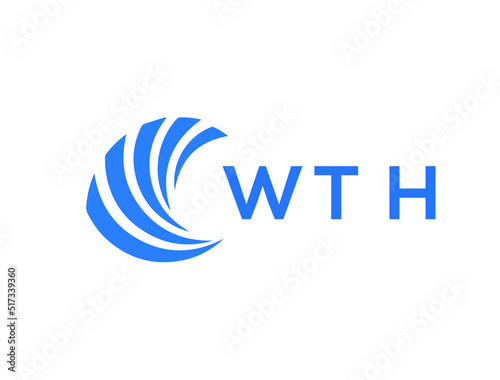 WTH Flat accounting logo design on white background. WTH creative initials Growth graph letter logo concept. WTH business finance logo design.
