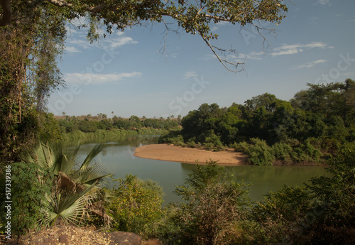 Gambia River in Niokolo Koba National Park. Tambacounda. Senegal.