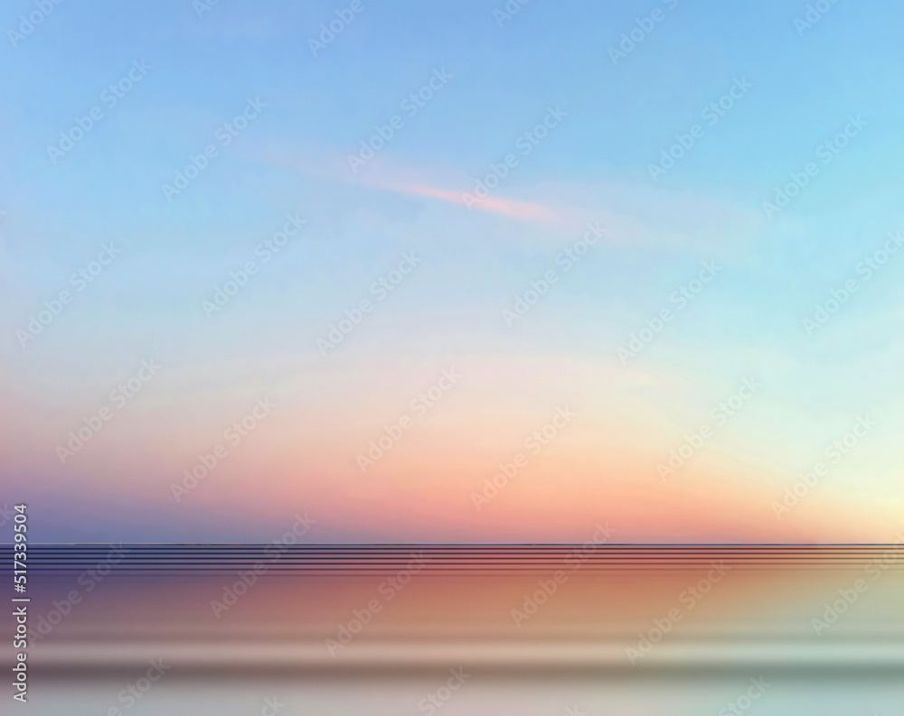 sunset blue sky with pink clouds at sea summer beach holiday background template copy space 
