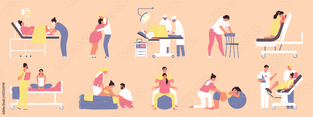 Pregnant Woman Childbirth Set Pregnant Woman Childbirth Set