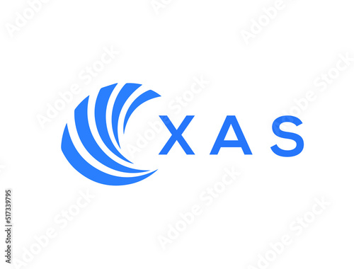 XAS Flat accounting logo design on white background. XAS creative initials Growth graph letter logo concept. XAS business finance logo design.
 photo