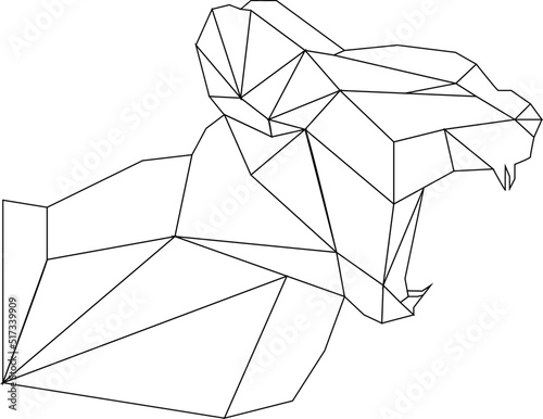 Cat stylized triangle polygonal model. Contour for tattoo, logo, emblem and design element.