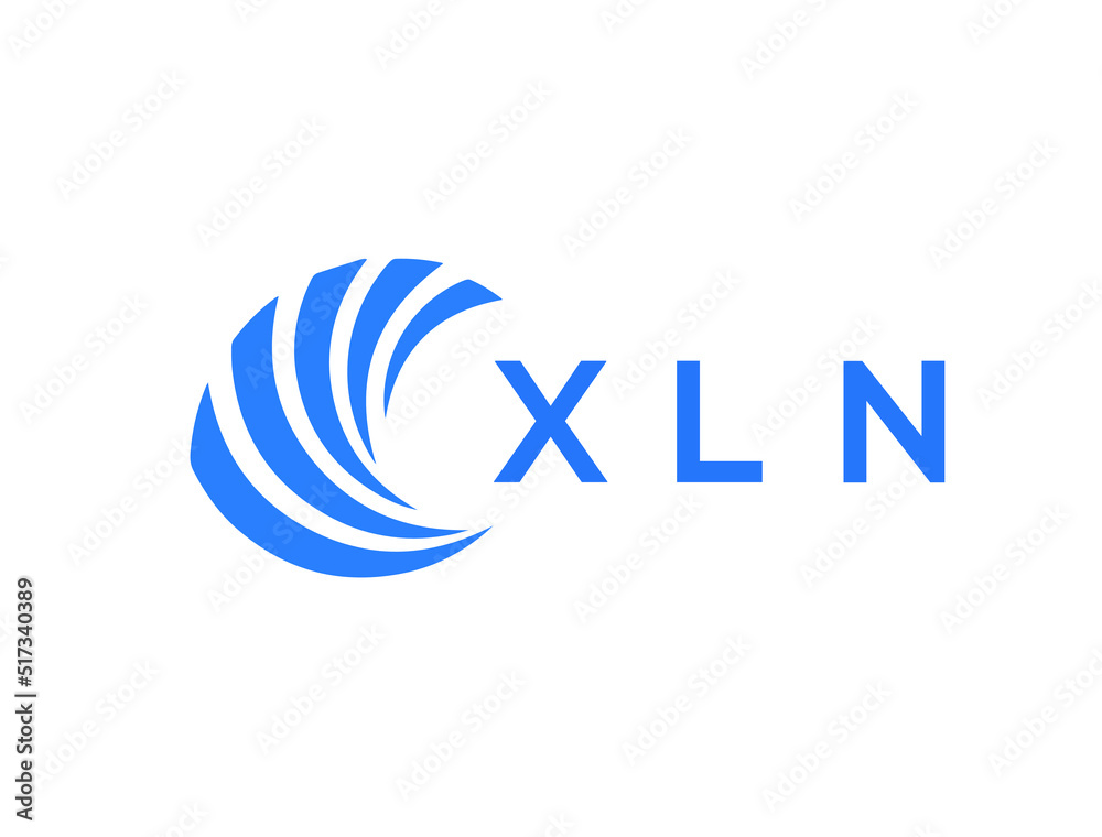 XLN Flat accounting logo design on white background. XLN creative initials Growth graph letter logo concept. XLN business finance logo design.
