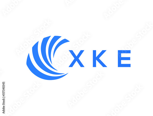 XKE Flat accounting logo design on white background. XKE creative initials Growth graph letter logo concept. XKE business finance logo design.
 photo