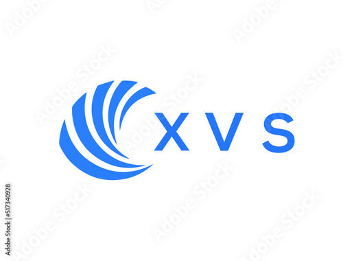 XVS Flat accounting logo design on white background. XVS creative initials Growth graph letter logo concept. XVS business finance logo design.
 photo