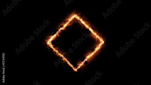 Geometric Minimalistic Background - Shape illustration with fire FX for scifi images and texts