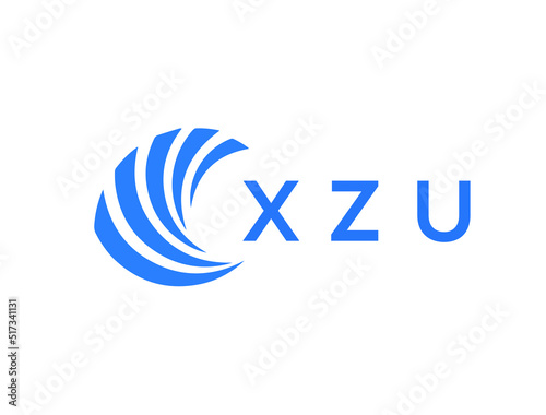 XZU Flat accounting logo design on white background. XZU creative initials Growth graph letter logo concept. XZU business finance logo design.

