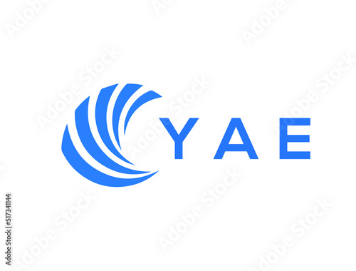 YAE Flat accounting logo design on white background. YAE creative initials Growth graph letter logo concept. YAE business finance logo design.
 photo