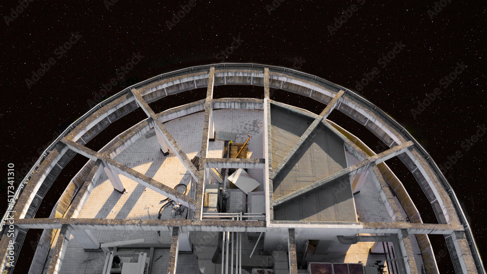 Spaceship in space. Science fiction concept Spaceship in space. Science fiction concept