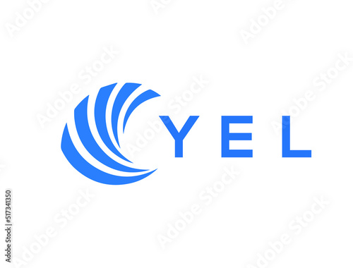 YEL Flat accounting logo design on white background. YEL creative initials Growth graph letter logo concept. YEL business finance logo design.
 photo